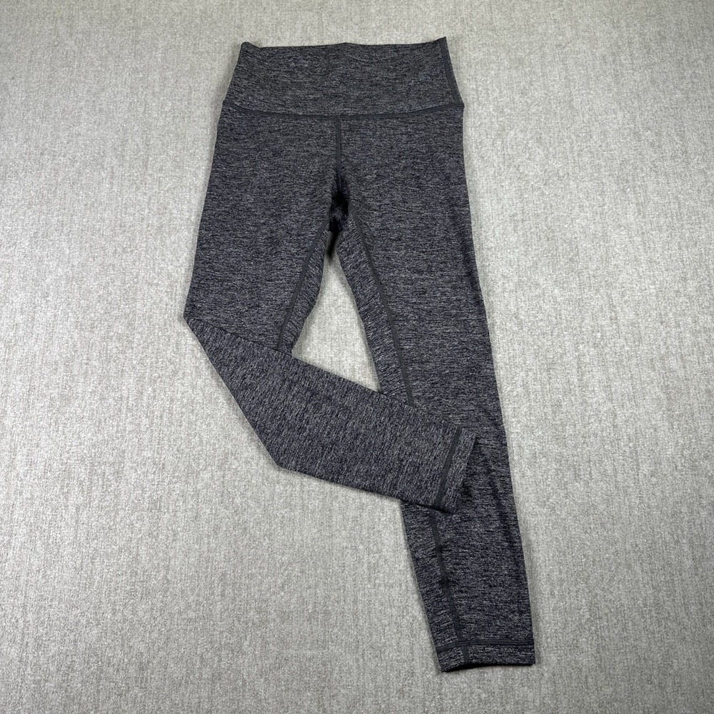 Lululemon Leggings Women 6 Gray Lavender Heathered Space Dye Capri Activewear